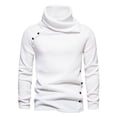 thumbnail image 1 of Odeerbi Winter Cowl Neck Turtleneck Sweater For Men 2025 Casual Solid Color Long Sleeve Pullover Sweater Tops Blouse White, 1 of 6