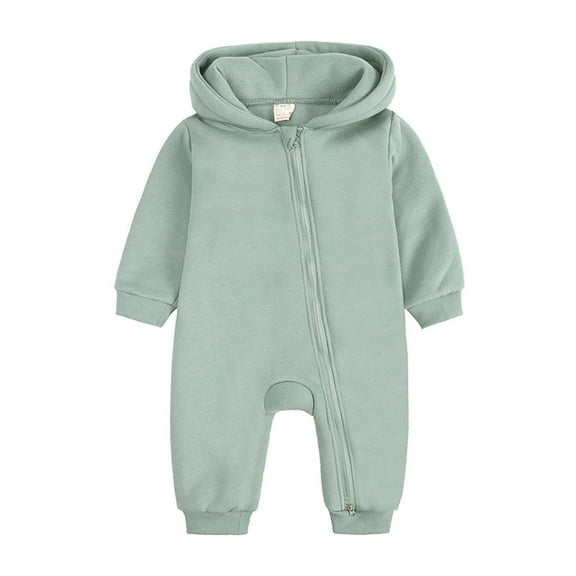 Odeerbi Winter Hoodies Baby Girls Boys Clothes Romper 2025 Casual Hoody Bear Ears Jumpsuit Pullover Zipper Overalls