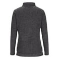 thumbnail image 1 of Odeerbi Winter Solid Color Turtleneck Sweater For Women Casual Round Neck Long Sleeve Pullover Blouse Loose Tops Gray, 1 of 4