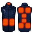 thumbnail image 1 of Odeerbi Winter Warm Heated Vest for Men Women USB Rechargeable Heated Jacket with 9 Heating Zones Lightweight Plus Size Floral Print USB Windproof Heated Coat Dark Blue without Power Bank, 1 of 9