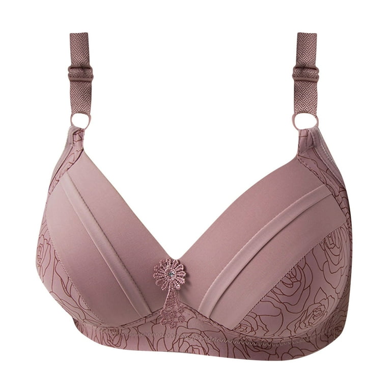 Odeerbi Wireless Lounge Bras for Women 2024 Comfortable Lace Breathable Bra  Underwear Hot Pink