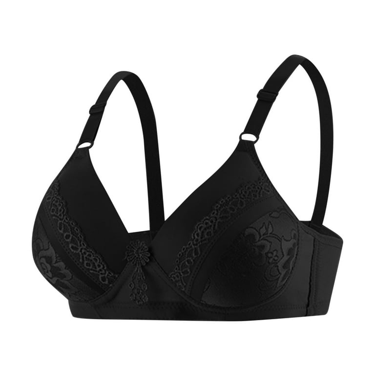 Odeerbi Wireless Lounge Bras for Women 2024 Sexy Vest Large Lingerie  Everyday Bra Black
