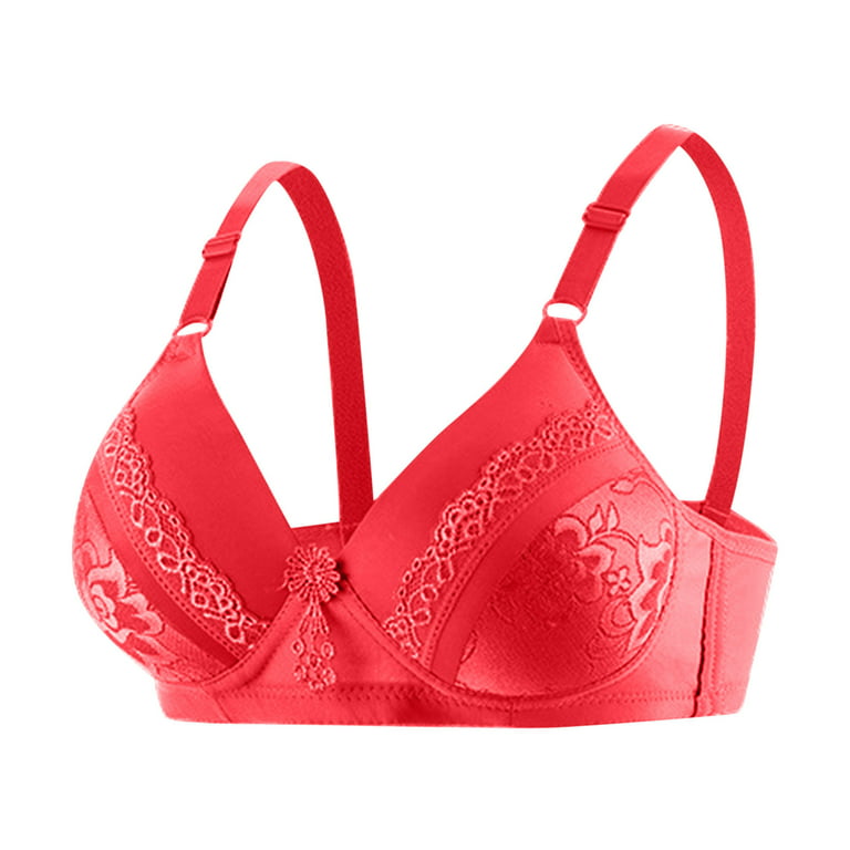 Odeerbi Wireless Lounge Bras for Women 2024 Sexy Vest Large Lingerie  Everyday Bra Red