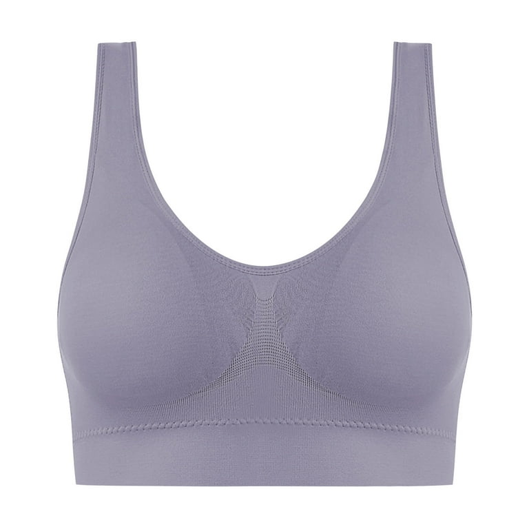 Odeerbi Wireless Lounge Bras for Women 2024 Traceless Comfortable One-piece  Vest Breathable Gathering Bra Underwear Gray