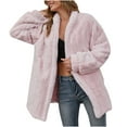 thumbnail image 1 of Odeerbi Women Casual Jackets Long Sleeve Outwear Winter Warm Coats Faux Coat Warm Furry Faux Jacket Outerwear Pink, 1 of 9