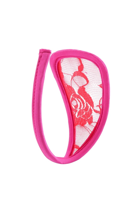 Women's Lace C-string Thong 2025 Valentine's Day Sexy Underwear Lace Invisible G-Strings Traceless Crotch Lingerie Hot Pink