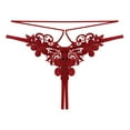 thumbnail image 1 of Odeerbi Women's Lace G-string Thong Panties 2025 Valentine's Day Sexy Lace Underwear Lingerie Thongs Panties Ladies Underwear Underpants Burgundy, 1 of 3