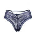 thumbnail image 1 of Odeerbi Women's Lace Thong Panties 2025 Valentine's Day Sexy Lace Plus Size Lace Sexy High Waist Thong Underwear Panties Navy, 1 of 9