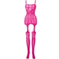 thumbnail image 1 of Odeerbi Women's Lingerie Bodysuit Set 2025 Valentine's Day Is High Elasticity Hollow Iron Diamond Mesh Wrap Hip Dress Dress Underwear Hot Pink, 1 of 3