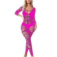 thumbnail image 1 of Odeerbi Women's Lingerie Bodysuit Set 2025 Valentine's Day Sexy Lingerie Fishnet Seamless Mesh Netting Stockings Chemise Hollow Out Bodysuit Sleepwear Hot Pink, 1 of 4