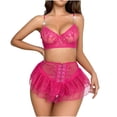thumbnail image 1 of Odeerbi Women's Lingerie Corset Set 2025 Valentine's Day Solid Color Lace Fringe Sexy Sexy Underwear Body Shaping Set Pink, 1 of 1