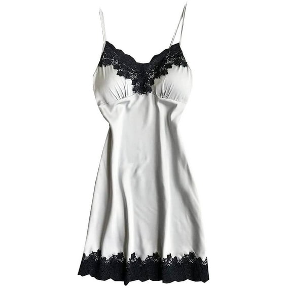 Odeerbi Women's Lingerie Dress Set 2025 Valentine's Day Sexy Lace Lingerie Nightwear Underwear Robe Sleepwear Dress White
