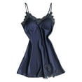 thumbnail image 1 of Odeerbi Women's Lingerie Dress Set Babydoll Valentine's Day 2025 Fashion Lace Sling Vest Hollow See-Through Ladies Nightdress Set Dark Blue, 1 of 4