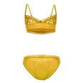 thumbnail image 1 of Odeerbi Women's Lingerie Set 2025 Valentine's Day Sexy Lingerie Sexy Lace Lingerie Strappy Bra And Panty Set Two Piece Crotchless Lingerie Yellow, 1 of 1