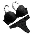 thumbnail image 1 of Odeerbi Women's Lingerie Set Valentine's Day 2025 Fashion Sexy Lace Underwear Pajamas Embroidered Ladies Steel Rings Intimates Set Black, 1 of 1