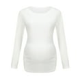 thumbnail image 1 of Odeerbi Women's Maternity Shirts Long Sleeve Pregnancy Tops Ladies Fashion Solid Color Casual Top Maternity Clothes White, 1 of 9