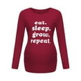 thumbnail image 1 of Odeerbi Women's Maternity Shirts Long Sleeve Pregnancy Tops Ladies Fashion Solid Color Print Casual Top Maternity Clothes Burgundy, 1 of 8