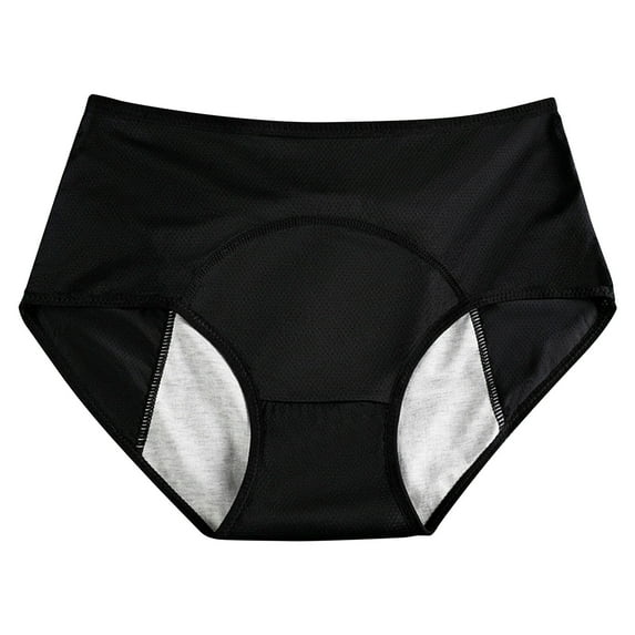 Odeerbi Women's Period Underwear Menstrual Postpartum Absorbent Panties Teens Girls Leak Proof Briefs High Waist Oversized Underwear Breathable Solid Color Briefs