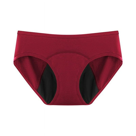 Odeerbi Women's Period Underwear Menstrual Postpartum Absorbent Panties Teens Girls Leak Proof Cotton Briefs Plus Size Four Layer Heavy Flow Panties Breathable Medium Waisted Underwear