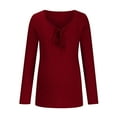 thumbnail image 1 of Odeerbi Women's Ribbed Knit Maternity Shirts Long Sleeve Pregnancy Tops Ladies Fashion Solid Color Frenulum Casual Top Maternity Clothes Burgundy, 1 of 5