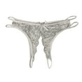 thumbnail image 1 of Odeerbi Women's Thong Crotchless Panties 2025 Valentine's Day Sexy Transparent Underwear Sling Solid Color Shortened Underwear Set Beige, 1 of 5