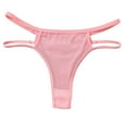 thumbnail image 1 of Odeerbi Women's Thongs Seamless Underwear Breathable Soft Stretch Brief Panties Sexy Mesh Thong Low Waisted Triangular Underwear Pink, 1 of 6