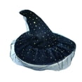 thumbnail image 1 of Odeerbi Womens Halloween Witch Hat Star Sequin Tulle Wide Brim Pointed Tall Hat Party Dress Up Accessory, 1 of 6