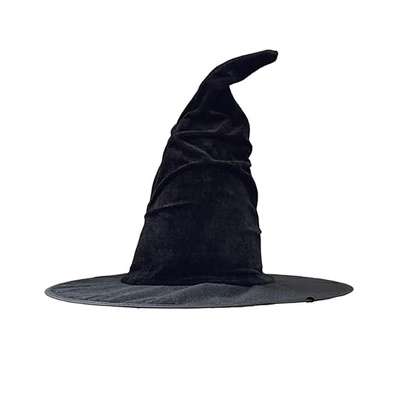 Odeerbi Womens Halloween Witch Hat Wide Brim Curved Pointed Tall Hat Party Dress Up Accessory