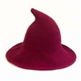 thumbnail image 1 of Odeerbi Womens Halloween Wizard Witch Hat Cotton Wide Brim Curved Pointed Tall Hat Party Dress Up Accessory, 1 of 3