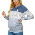 thumbnail image 1 of Odeerbi Womens Maternity Tops 2025 Long Sleeve Breastfeeding Shirt Pregnancy Clothes Ladies Hooded Sweater Wear Maternity Clothes Blue 2XL, 1 of 6