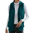 thumbnail image 1 of Odeerbi Womens Soft Fleece Vest Sleeveless Winter Coat Solid Color Plush Lapel Loose Jacket with Pocket Dark Blue, 1 of 7