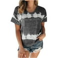 thumbnail image 1 of Odeerbi Womens Tops Dressy Casual Plus Size Blouses Shirts Trendy Printed Short Sleeve T-shirt Round Neck Purple, 1 of 5