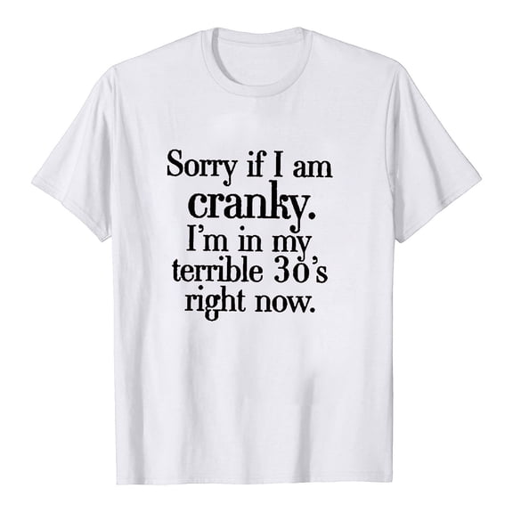 Odeerbi Womens Tops Dressy 2025 Casual Blouse Trendy Round Neck Short Sleeve Print T-shirt White