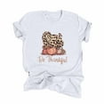 thumbnail image 1 of Odeerbi Womens Tops Going Out Tops 2025 Casual Thanksgiving Print Pullover Short Sleeve T-Shirt Shirt White, 1 of 6