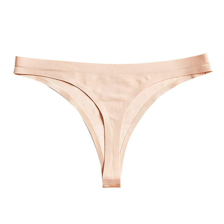 Odeerbi Womens Underwear Seamless Thongs Erogenous Lingerie Panties  Underwear Beige 