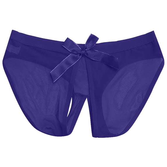 Odeerbi Womens Underwear See Through Thongs Erogenous Lingerie Panties Underpants Blue