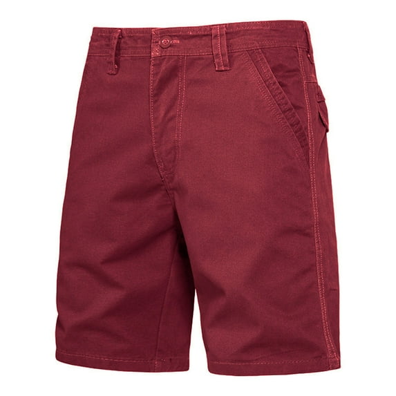 Odeerbi Workout Shorts for Men Beach Bermuda Shorts Summer Slim Mid-waist Pants 2025 Casual Five-point Sports Shorts Pants Burgundy