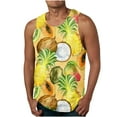 thumbnail image 1 of Odeerbi Workout Tank Tops for Men Beach Hawaiian Tank Top 3D Printed Sports Tank Top 2024 Casual Sleeveless Top Yellow, 1 of 4