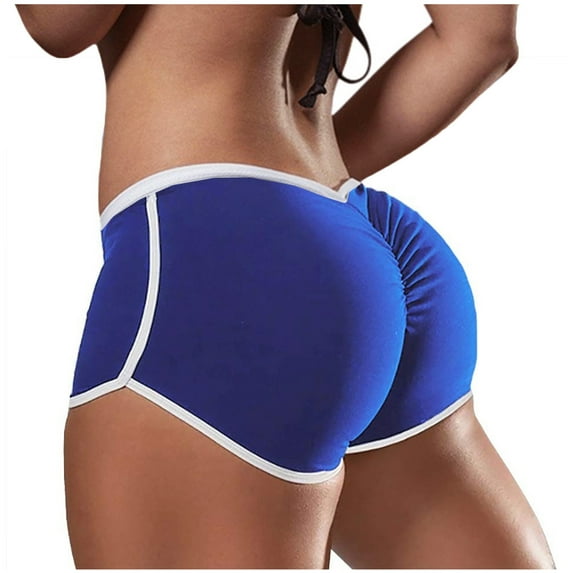 Odeerbi Workout Underwear for Women 2024 Large Sports Low Waist Foga Tight Fitting Lifting Buttocks Comfortable Briefs Blue