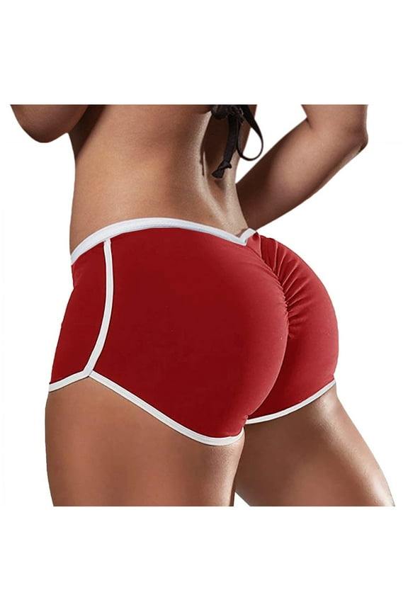 Workout Underwear for Women 2025 Large Sports Low Waist Foga Tight Fitting Lifting Buttocks Comfortable Briefs Burgundy