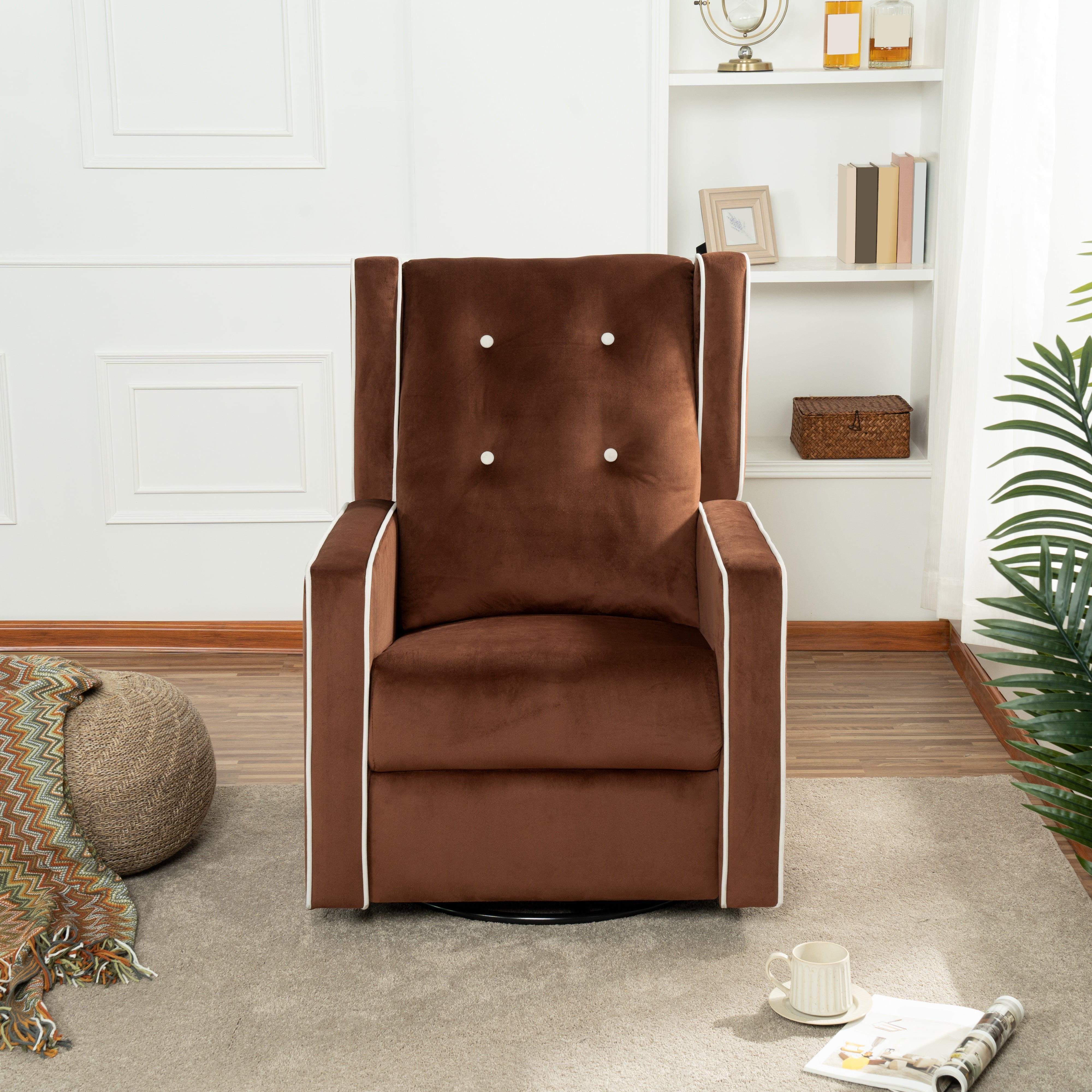 Jnoasmi Rocker Naomi Home Odelia Swivel Glider Rocker Recliner, Tufted Nursery Chair ...