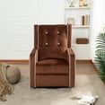 thumbnail image 1 of Odelia 360 Swivel Glider Rocker Recliner, Tufted Nursery Chair with Manual Puller, Plush Cushioning, Soothing Rocking Motion with Microfiber Fabric for Living Room, Bedroom, Apartment Chocolate, 1 of 16