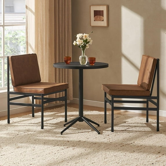 Odelia Bistro Set - Dining Table + Dining Chair Set of 2 (Pecan Brown)