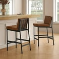 thumbnail image 1 of Odelia Counter Stool Set of 4, Pecan Brown, 1 of 8