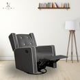 thumbnail image 1 of Odelia Solid Wood Microfiber Swivel Glider Rocker Recliner Chair, For Living Room, Bed Room Gray,Microfiber, 1 of 23