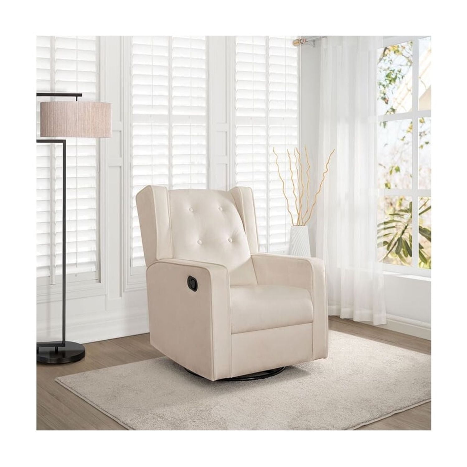 Jnoasmi Rocker Odelia Swivel Glider Rocker Recliner by Naomi Home-Color:White Down ...