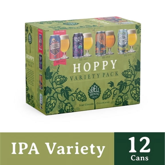 Odell Brewing Hoppy Variety Pack Craft Beer, 12 fl oz, 12 Pack Aluminum Can