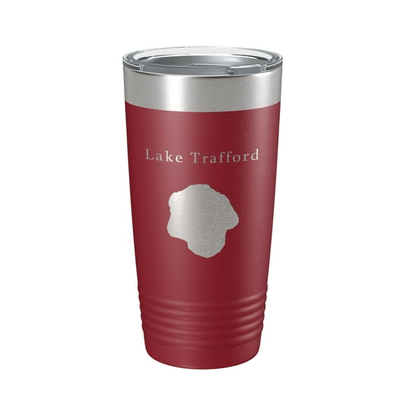 Odell Lake Map Tumbler Travel Mug Insulated Laser Engraved Coffee Cup Oregon 20 oz Maroon