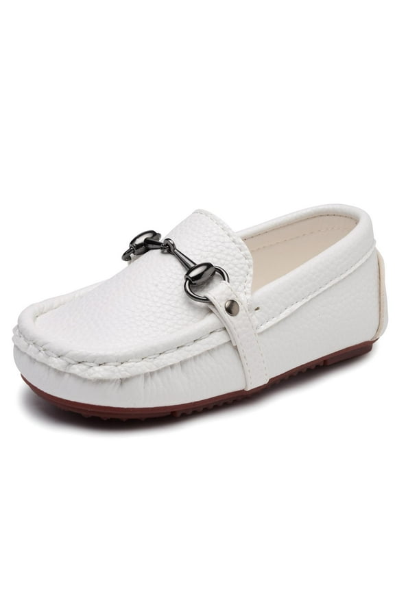 Toddler Boys Soft Split Leather Slip-On Loafer Boat Dress Shoes