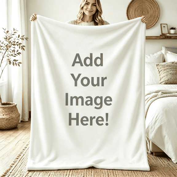 Odenmar 30 x 40 inch Custom Photo Blanket, Soft Flannel Personalized Throw, Lightweight Cover for Sofa Bed Couch Travel Home Decor Family Gifts